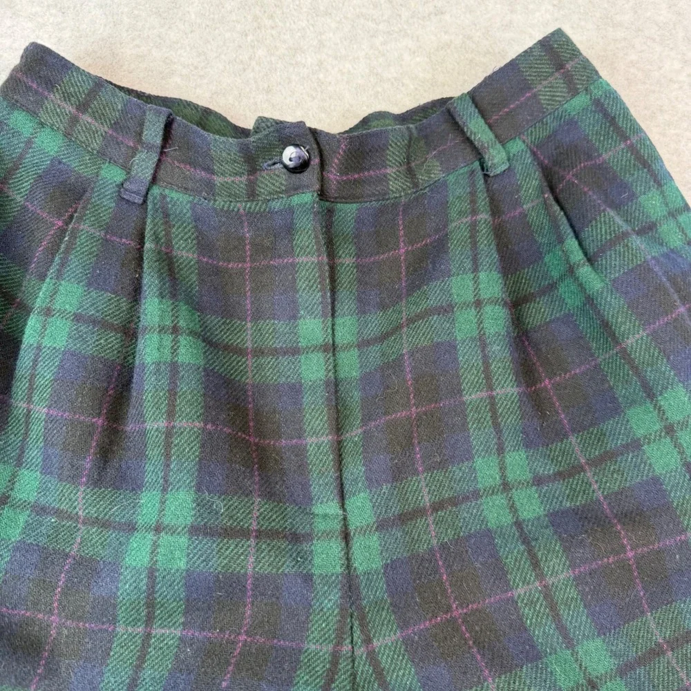 Sag Harbor Vintage Tartan Plaid Culotte Shorts Wool Blend Preppy Academia 10